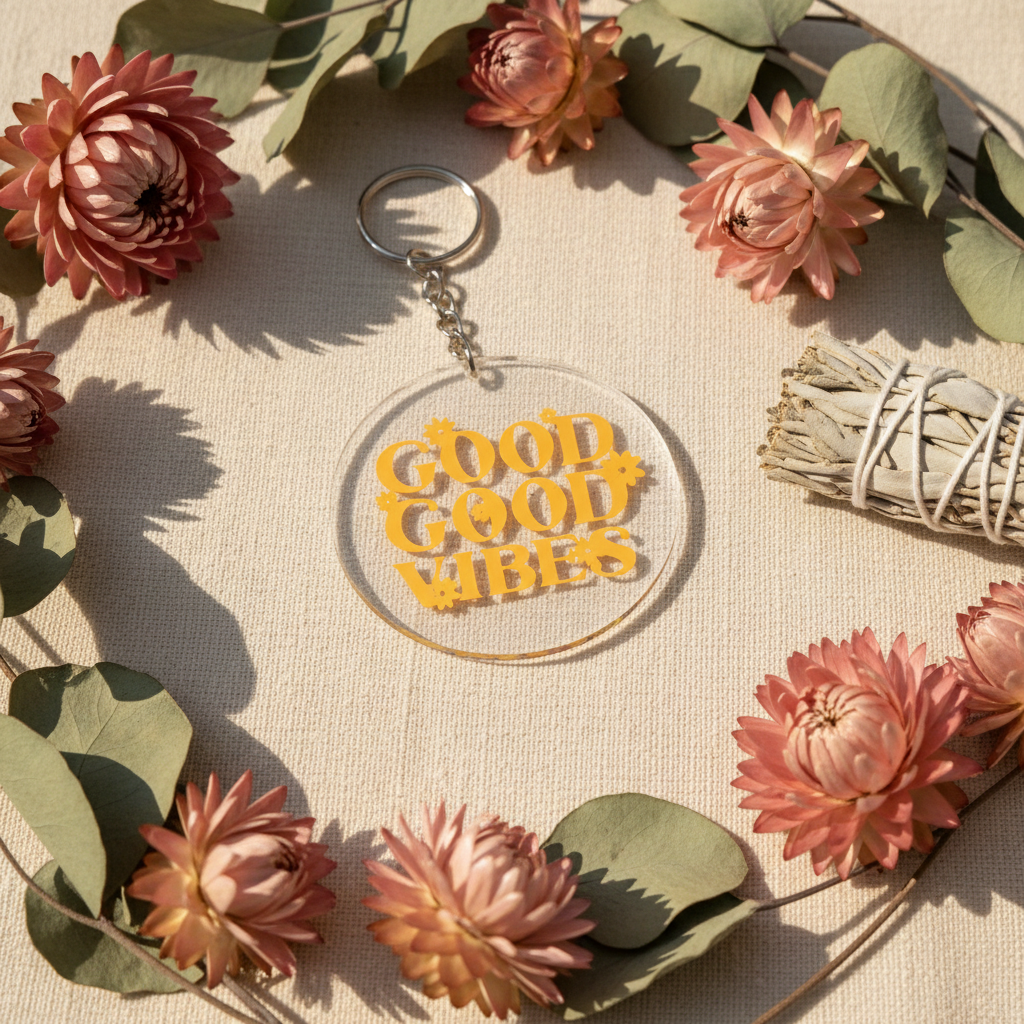 Good Good Vibes Acrylic Keychain