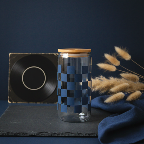 Navy Checker Jar - Professional