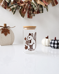 Fall Squirrel Glass Cup | 16oz Iced Coffee Cup