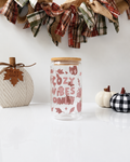 Cozy Vibes Only Glass Cup | 16oz Fall Iced Coffee Cup