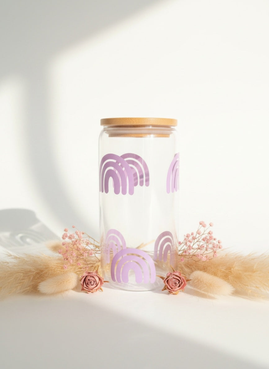 Purple Rainbow Glass Cup