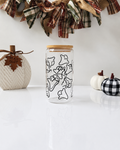 Ghosts Glass Cup | 16oz Halloween Iced Coffee Cup
