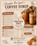 Pumpkin Pie Spice Coffee Syrup Recipe | Digital Download