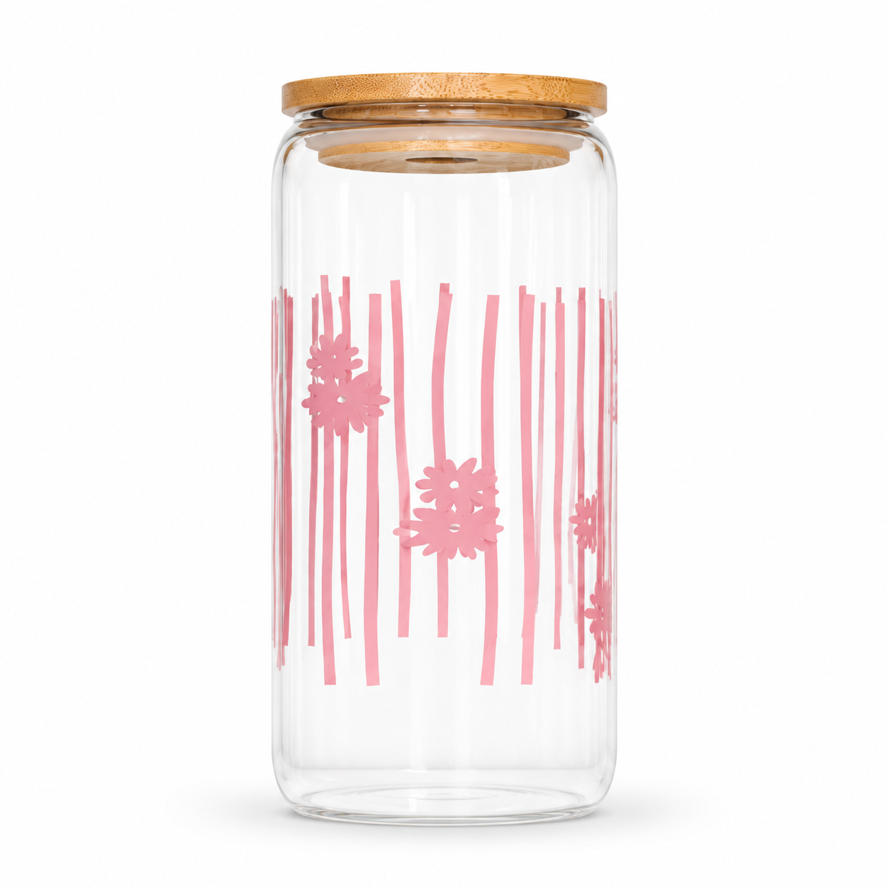 Pink Daisy Stripe Cup