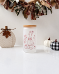 Cozy Goose Glass Cup | 16oz Fall Iced Coffee Cup