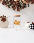 Fall Vibes Glass Cup | 16oz Fall Iced Coffee Cup