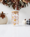 Hello Fall Leaves Glass Cup | 16oz Fall Iced Coffee Cup